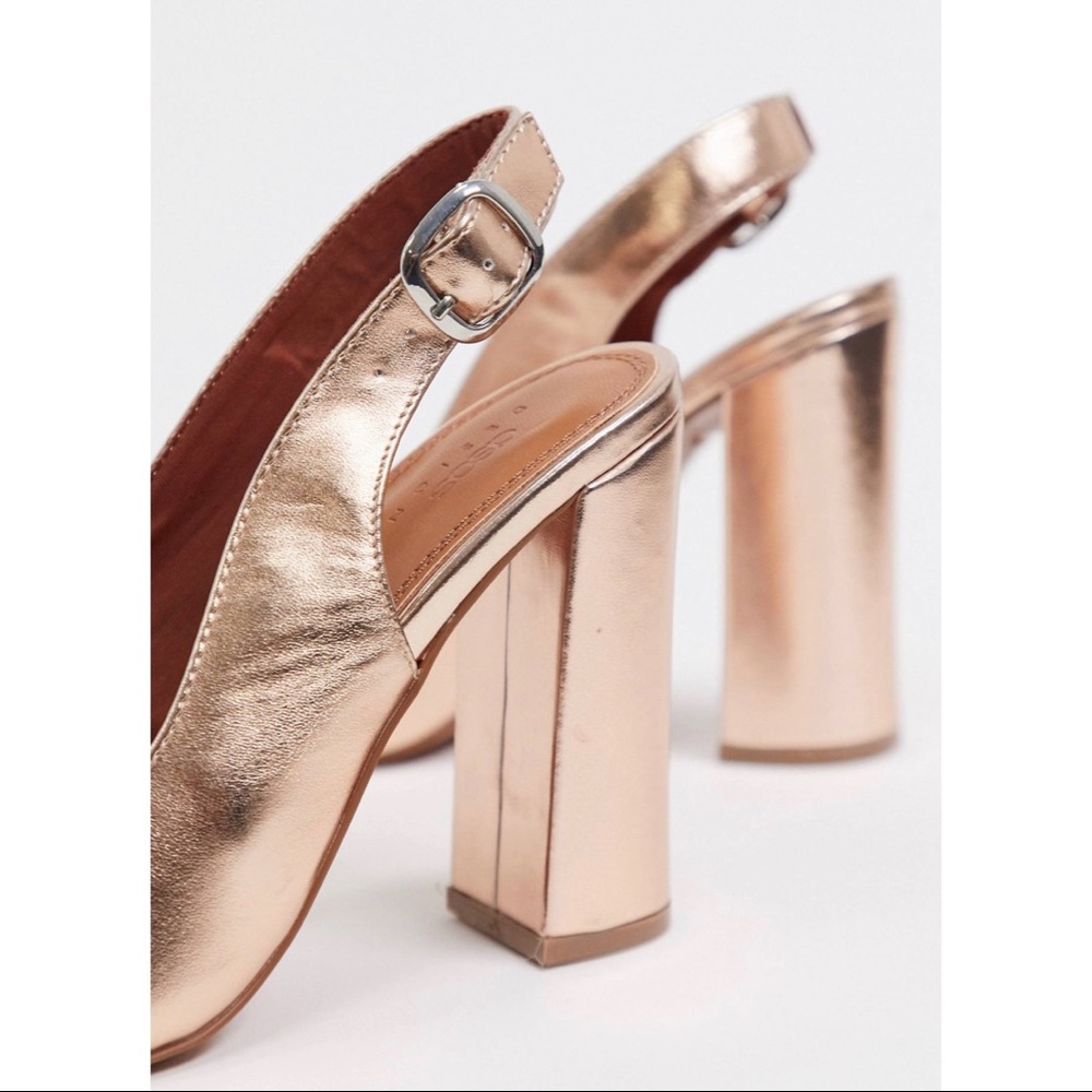 Rose Gold Block Heel - Picture 2 of 4